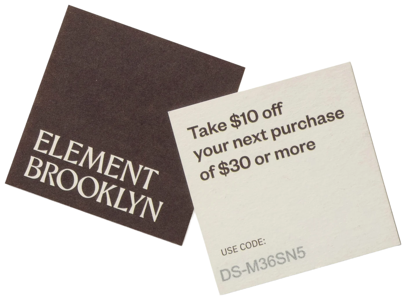 The $10-off coupon card that comes in the mailer